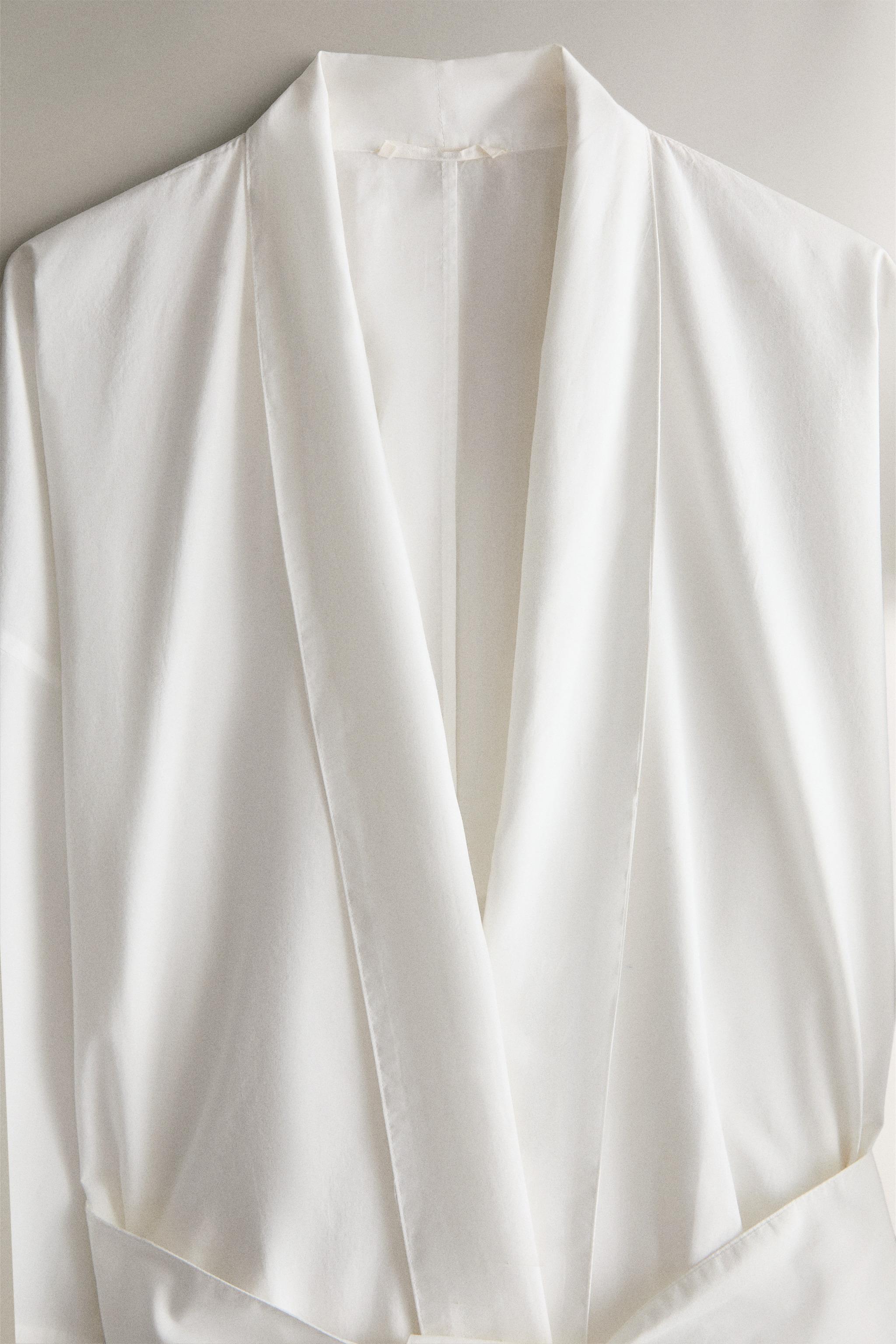 GATHERED COTTON ROBE